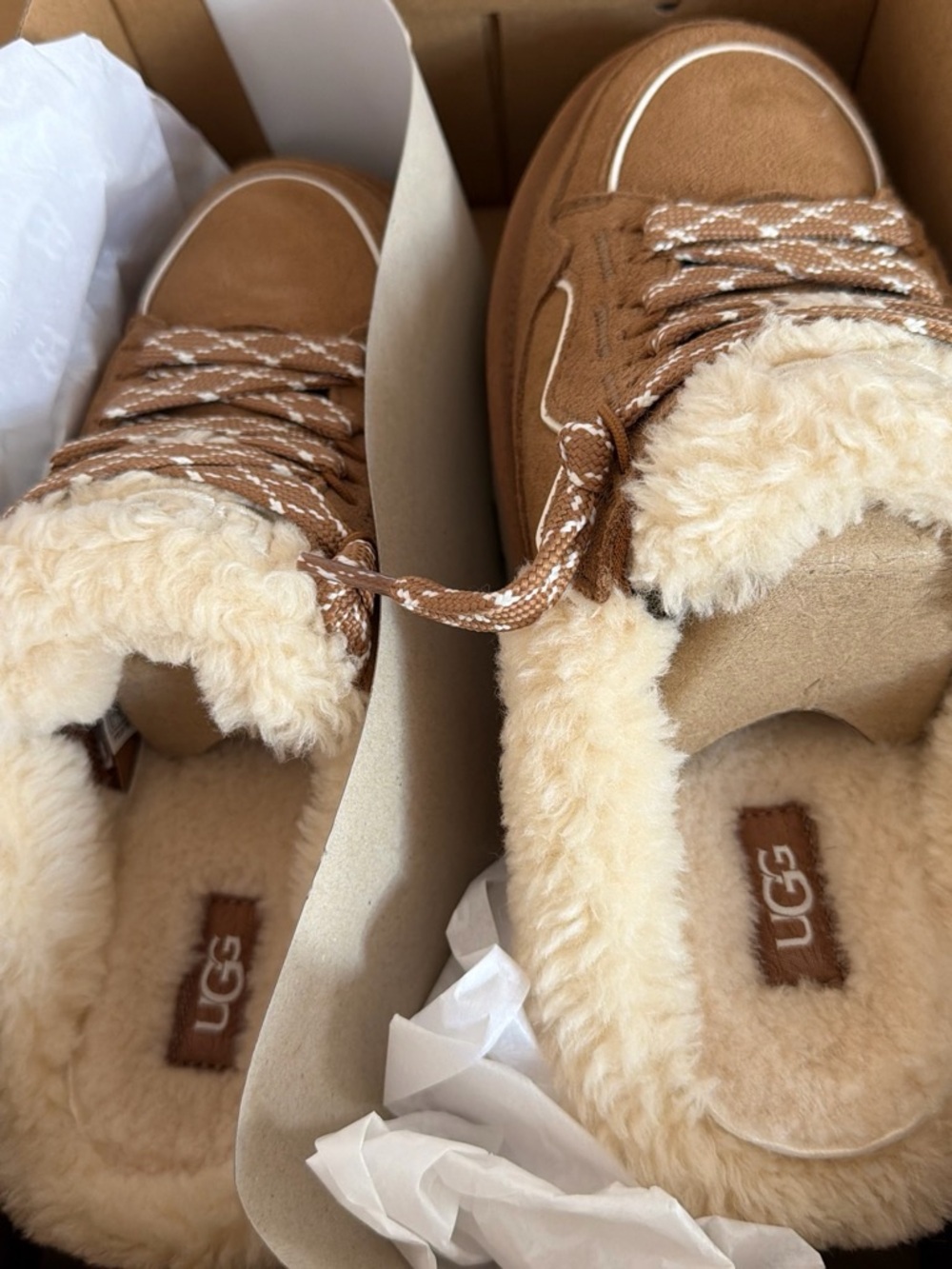 UGG Women's Chestnut Suede Shearling-Lined Sneakers